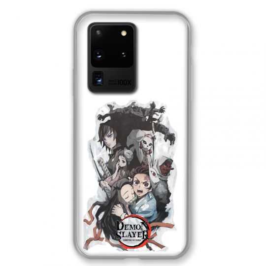 Coque pour Samsung Galaxy S20 ULTRA Manga demon Slayer Blanc