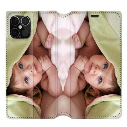 Housse Cuir Portefeuille pour Iphone 12 / 12 Pro (6.1) Personnalisee