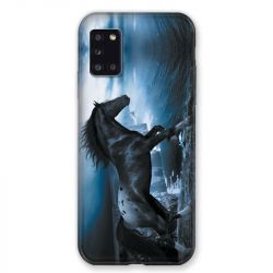 Coque pour Samsung Galaxy A31 Cheval Noir