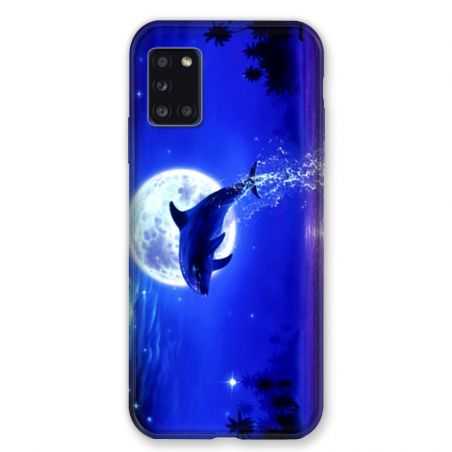 Coque pour Samsung Galaxy A31 Dauphin Lune