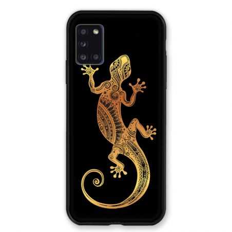Coque pour Samsung Galaxy A31 Animaux Maori Lezard Noir