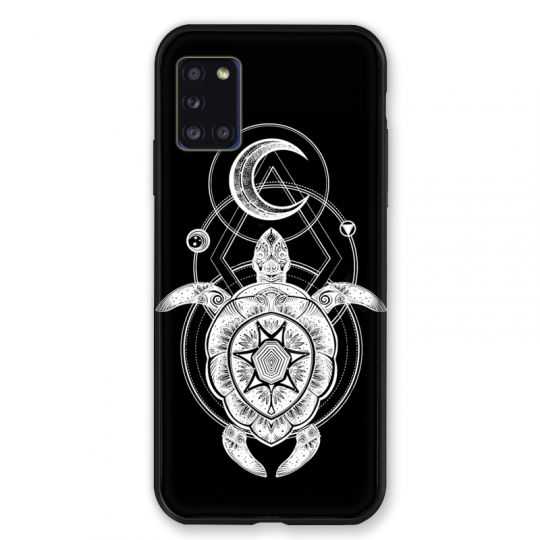 Coque pour Samsung Galaxy A31 Animaux Maori Tortue Noir