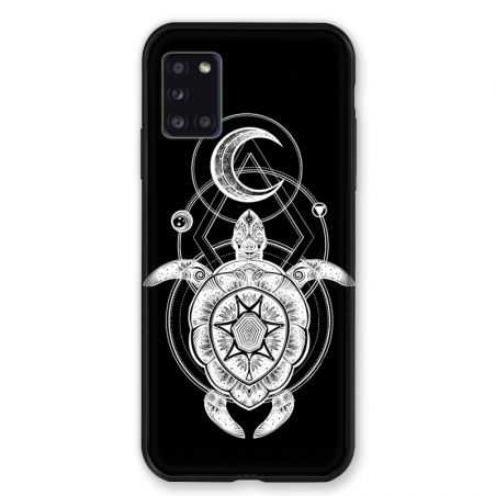 Coque pour Samsung Galaxy A31 Animaux Maori Tortue Noir