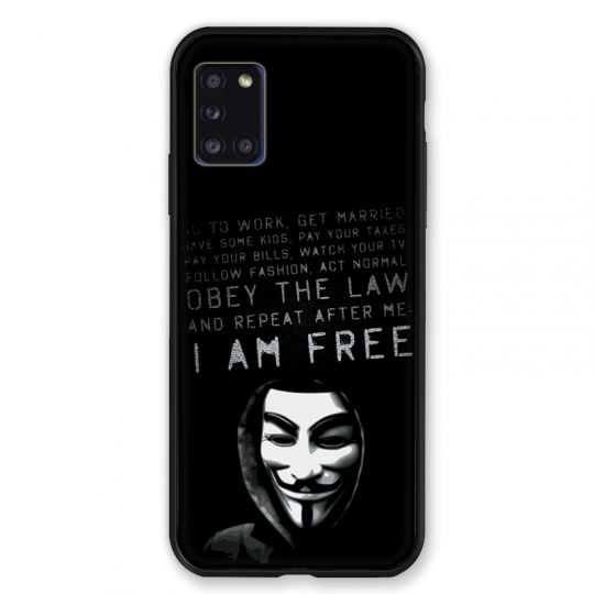 Coque pour Samsung Galaxy A31 Anonymous I am free
