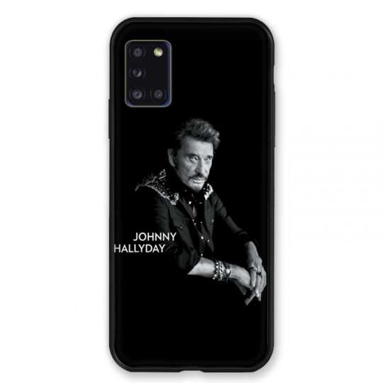 Coque pour Samsung Galaxy A31 Johnny Hallyday Noir