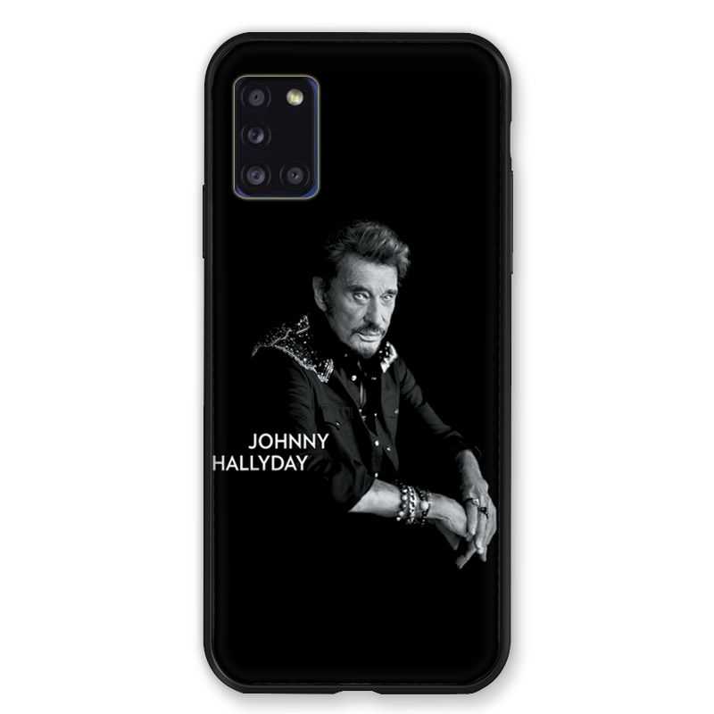 Coque pour Samsung Galaxy A31 Johnny Hallyday Noir