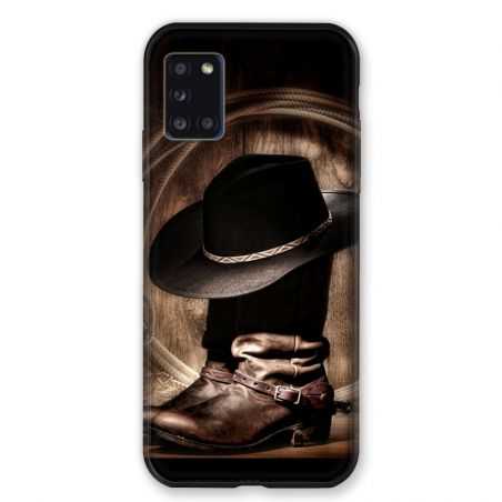 Coque pour Samsung Galaxy A31 Cow Boy Chapeau