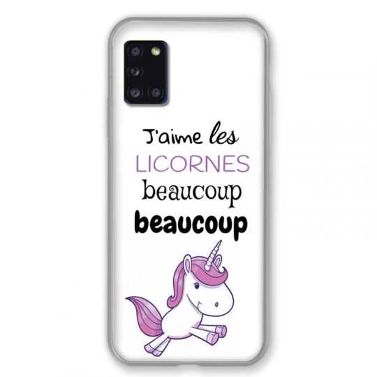 Coque pour Samsung Galaxy A31 Decale Licornes