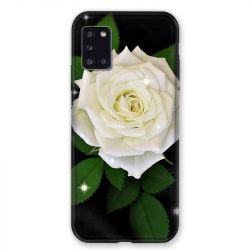 Coque pour Samsung Galaxy A31 Fleur Rose Blanche