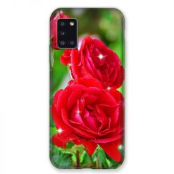 Coque pour Samsung Galaxy A31 Fleur Rose Rouge