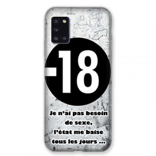 Coque pour Samsung Galaxy A31 Humour 18 Ans