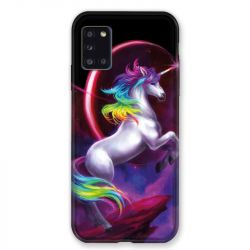 Coque pour Samsung Galaxy A31 Licorne Arc en ciel