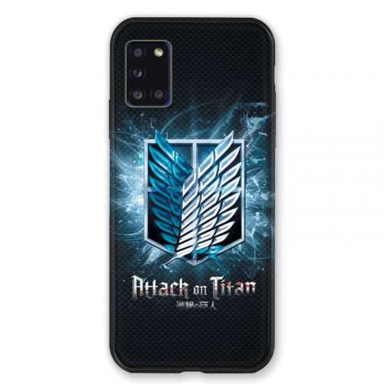 Coque pour Samsung Galaxy A31 Manga Attaque Titans Noir