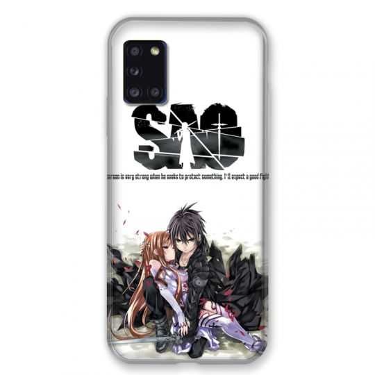 Coque pour Samsung Galaxy A31 Manga SAO sword Art Online Blanc