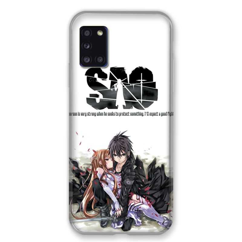 Coque pour Samsung Galaxy A31 Manga SAO sword Art Online Blanc