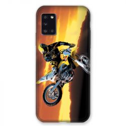 Coque pour Samsung Galaxy A31 Moto Cross Noir
