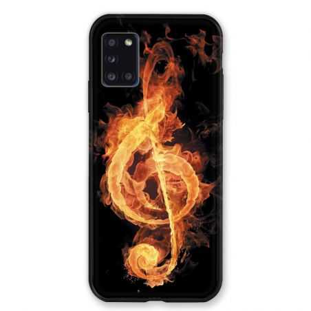 Coque pour Samsung Galaxy A31 Musique Clé Sol Feu N