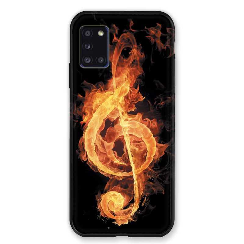Coque pour Samsung Galaxy A31 Musique Clé Sol Feu N