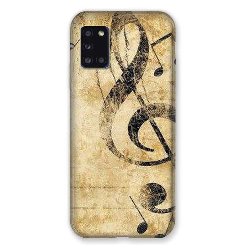 Coque pour Samsung Galaxy A31 Musique Clé Sol Vintage