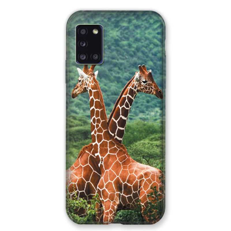 Coque pour Samsung Galaxy A31 Savane Girafe Duo