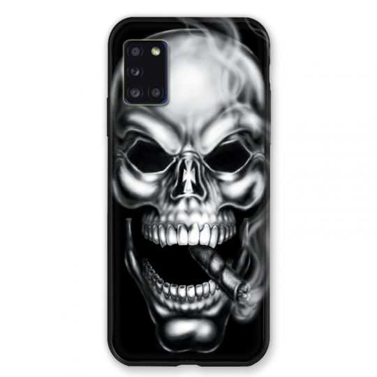 Coque pour Samsung Galaxy A31 Tete de Mort Fume