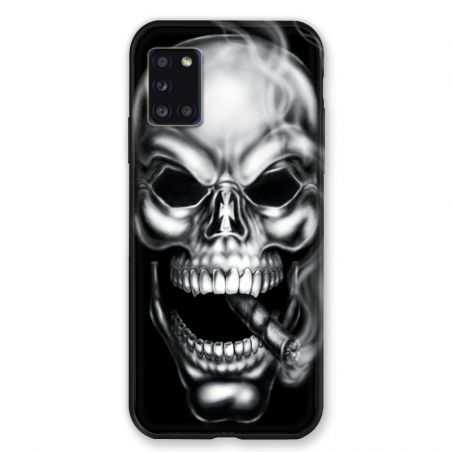 Coque pour Samsung Galaxy A31 Tete de Mort Fume