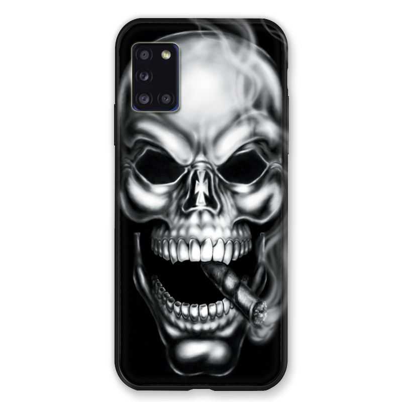 Coque pour Samsung Galaxy A31 Tete de Mort Fume
