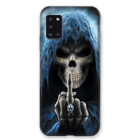 Coque pour Samsung Galaxy A31 Tete de Mort Doigt