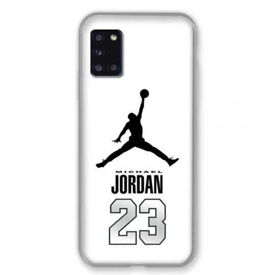 Coque pour Samsung Galaxy A31 Jordan 23 Blanc