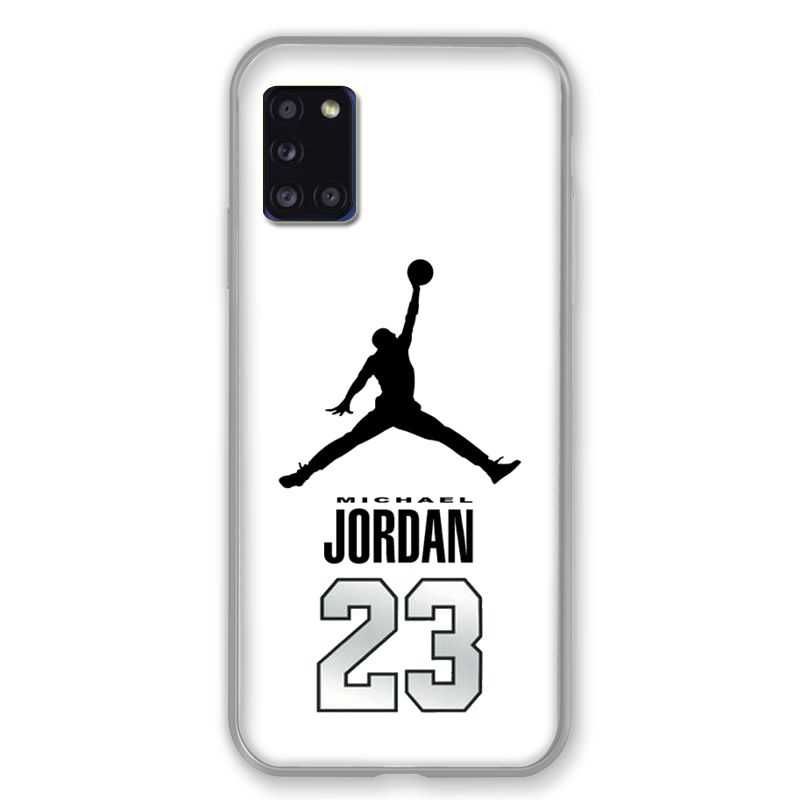 Coque pour Samsung Galaxy A31 Jordan 23 Blanc