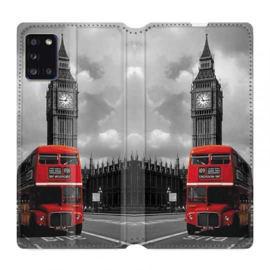 Housse cuir portefeuille pour Samsung Galaxy A31 Angleterre London Bus
