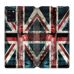 Housse cuir portefeuille pour Samsung Galaxy A31 Angleterre UK Jean's