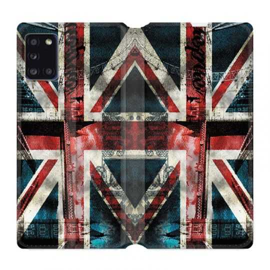 Housse cuir portefeuille pour Samsung Galaxy A31 Angleterre UK Jean's
