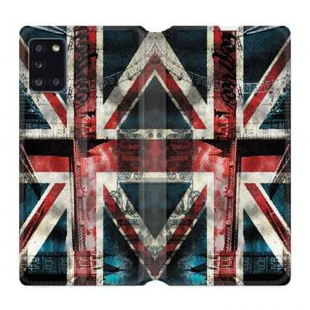 Housse cuir portefeuille pour Samsung Galaxy A31 Angleterre UK Jean's