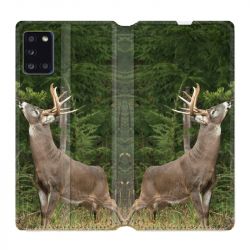 Housse cuir portefeuille pour Samsung Galaxy A31 Cerf