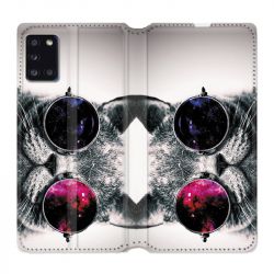 Housse cuir portefeuille pour Samsung Galaxy A31 Chat Fashion