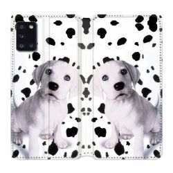 Housse cuir portefeuille pour Samsung Galaxy A31 Chien Dalmatien