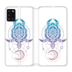 Housse cuir portefeuille pour Samsung Galaxy A31 Animaux Maori Tortue Color