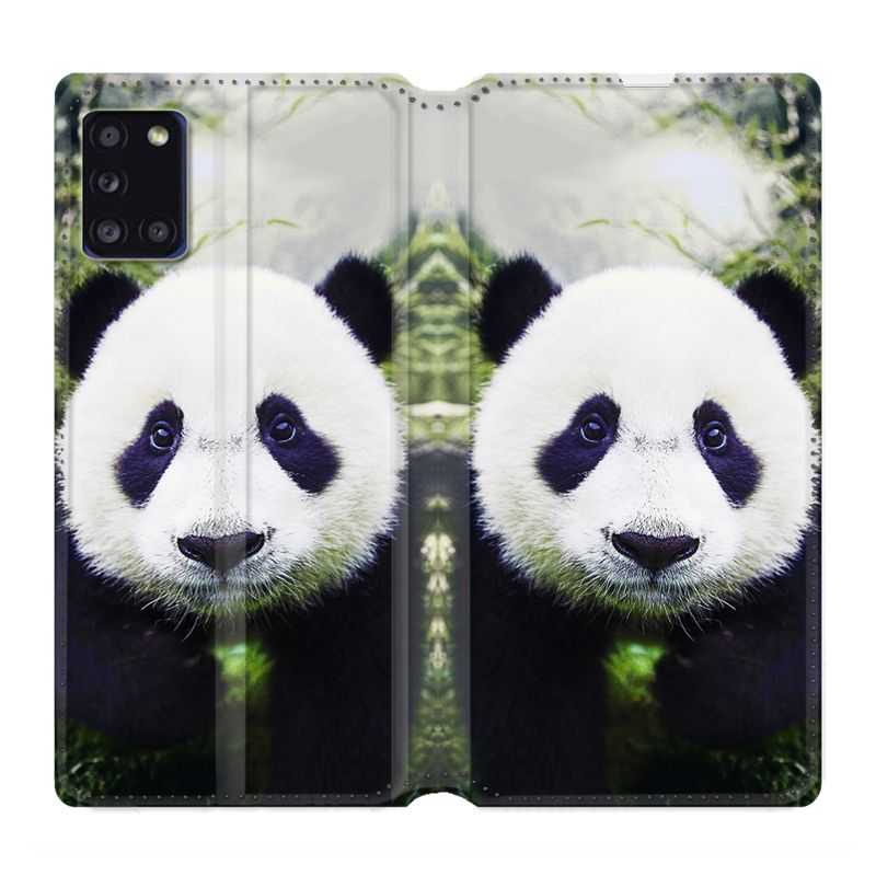 Housse cuir portefeuille pour Samsung Galaxy A31 Panda Color