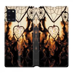 Housse cuir portefeuille pour Samsung Galaxy A31 Attrape Reve Noir