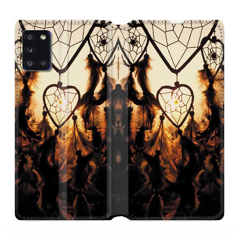Housse cuir portefeuille pour Samsung Galaxy A31 Attrape Reve Noir