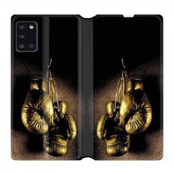 Housse cuir portefeuille pour Samsung Galaxy A31 Boxe Gant Vintage