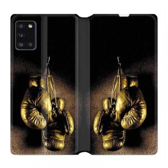 Housse cuir portefeuille pour Samsung Galaxy A31 Boxe Gant Vintage