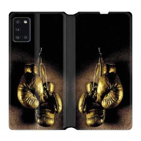 Housse cuir portefeuille pour Samsung Galaxy A31 Boxe Gant Vintage