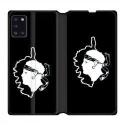 Housse cuir portefeuille pour Samsung Galaxy A31 Corse Noir