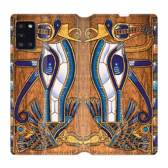 Housse cuir portefeuille pour Samsung Galaxy A31 Egypte Papyrus