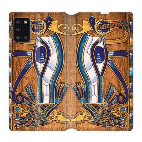 Housse cuir portefeuille pour Samsung Galaxy A31 Egypte Papyrus