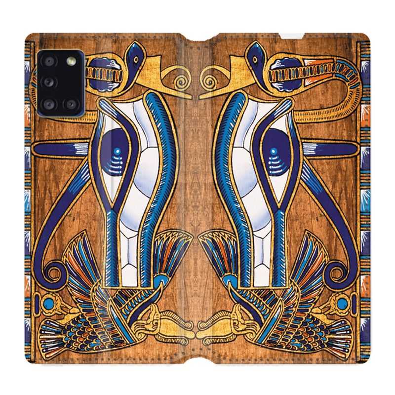 Housse cuir portefeuille pour Samsung Galaxy A31 Egypte Papyrus