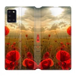 Housse cuir portefeuille pour Samsung Galaxy A31 Fleur Housse cuir portefeuillelicot
