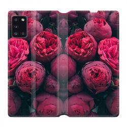 Housse cuir portefeuille pour Samsung Galaxy A31 Fleur Pivoine